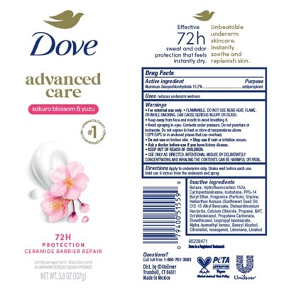 Label (Dove Advanced Care Sakura Blossom And Yuzu 72h Protection Antiperspirant Deodorant   Artwork)